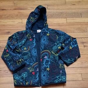 Wonder Nation Black and Blue Raincoat with Hood